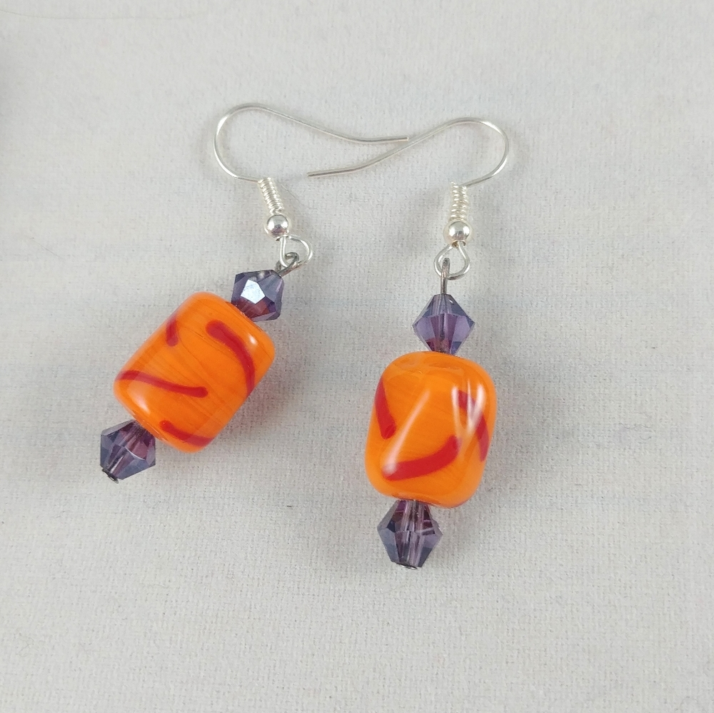 Halloween Candy Earrings Glass candy colored bead